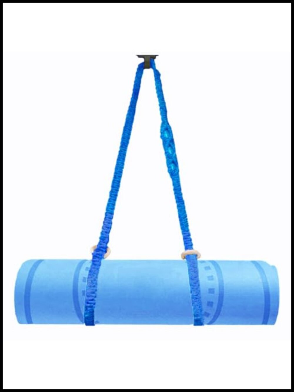 Hand Woven Cotton Macrame Yoga Mat Strap Carrier with Wooden Rings